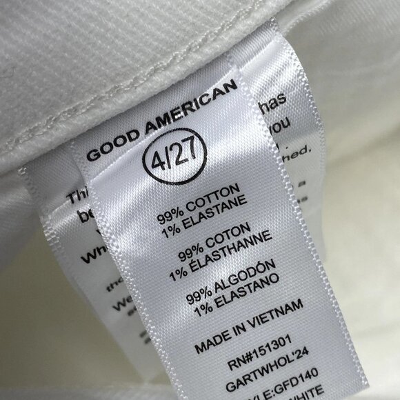 Good American Women's Sparkle-Lined Good Ease Relaxed Jeans White Size 27 | NWT - Picture 10 of 10